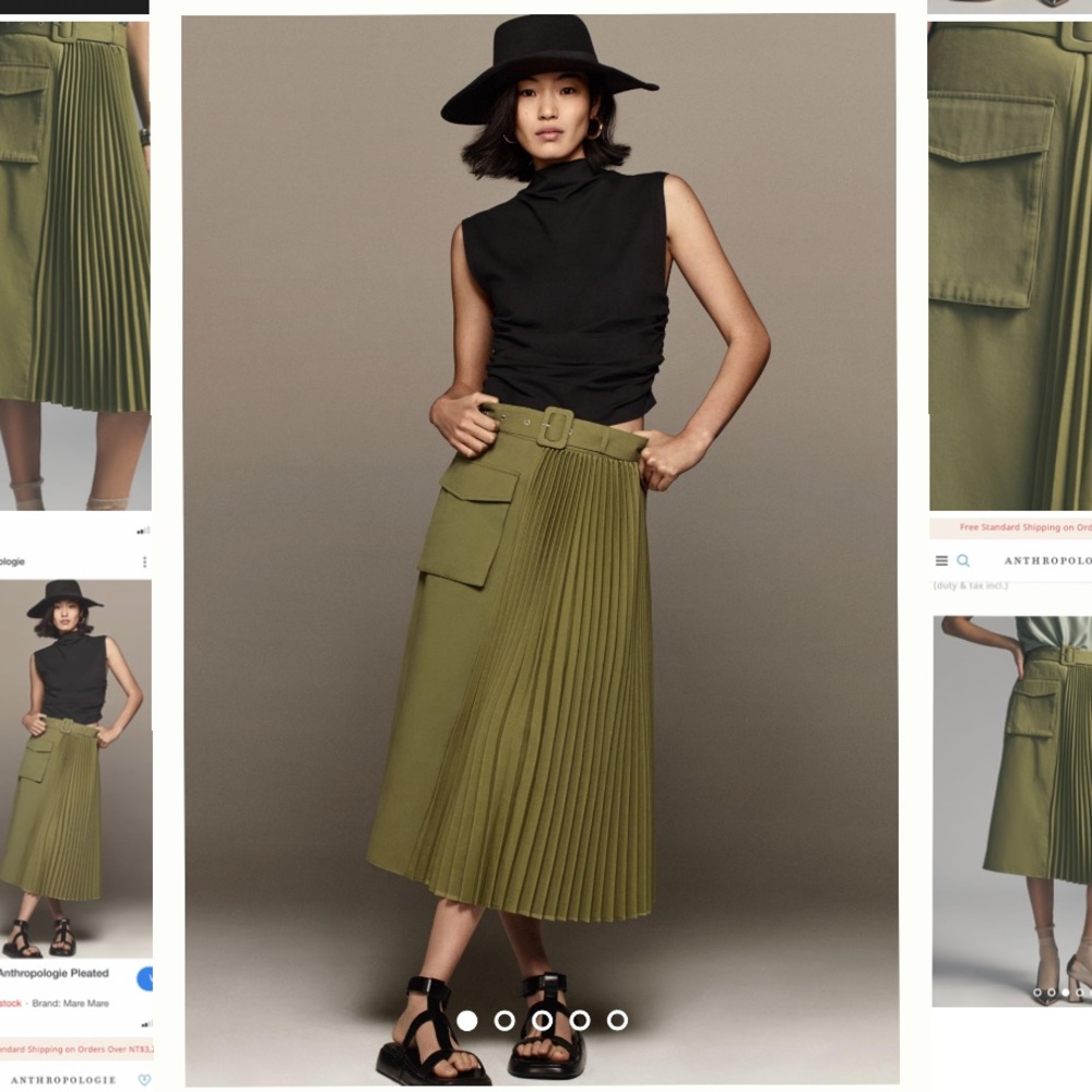 Mare Mare x Anthropologie Pleated Cargo Skirt